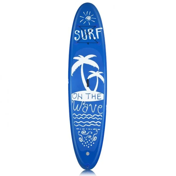 Paddle Gonflable Stand Up Sac de Transport Pagaie Réglable Aileron Inférieur Pompe à Main Sup en PVC 335x76x15cm Bleu