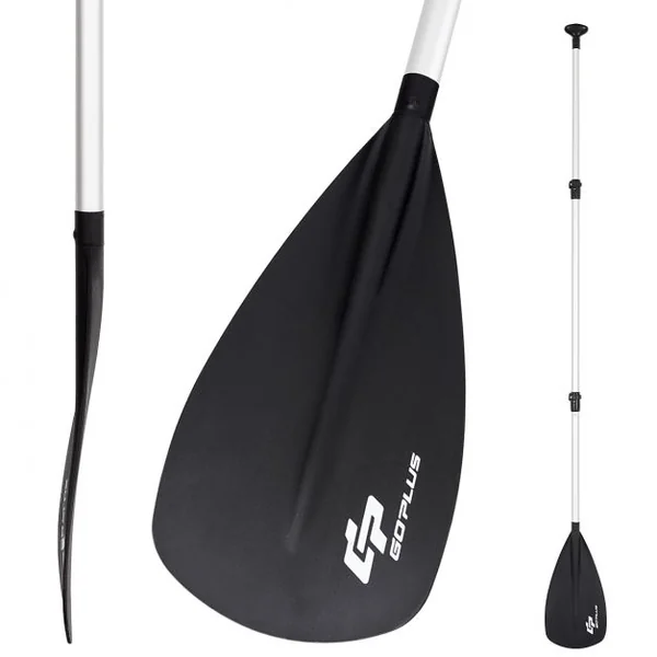 Pagaie de Paddle Télescopique pour Paddle Debout Longueur Réglable 175-215cm Alliage d’Aluminium, 220x21,5x4cm, Noir