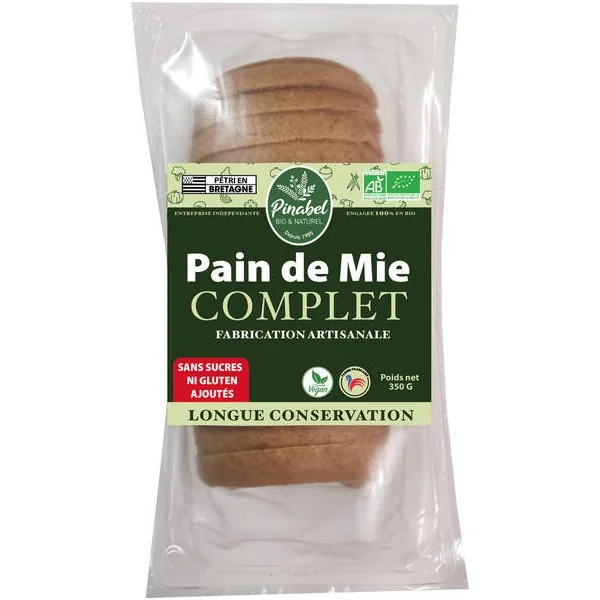 Pain de mie complet tranché 350g