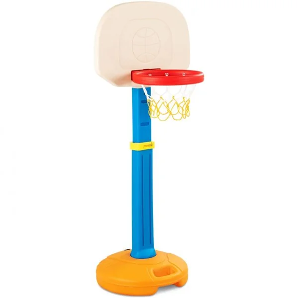 Panier de Basket-ball pour Enfants de 3-7 Ans Hauteur Ajustable 120-160cm pour Intérieur/Extérieur en HDPE Multicolore
