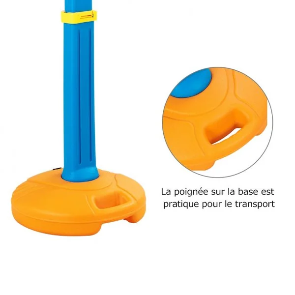 Panier de Basket-ball pour Enfants de 3-7 Ans Hauteur Ajustable 120-160cm pour Intérieur/Extérieur en HDPE Multicolore