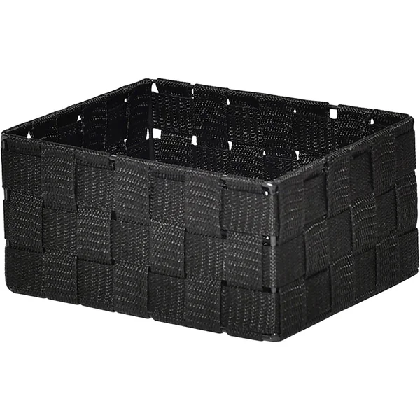 Panier de rangement polyester noir 20x10x16cm