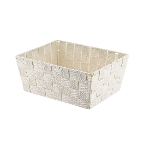 Panier rangement polyester ivoire 19.5x10.5x25cm