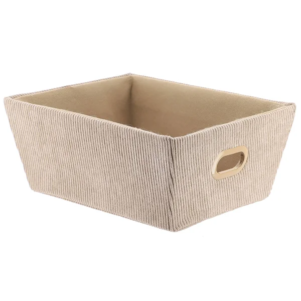 Panier rangement velours taupe 20.5x10.5x26cm