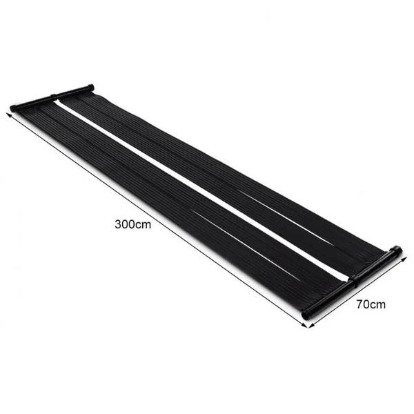 Panneau de Chauffage Solaire Extérieur Tapis Solaire pour Piscine Toit en EPDM 66-67cm x 300 cm (L x l) Noir