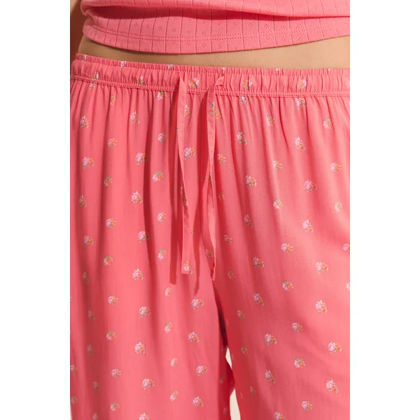Pantacourt de pyjama à motifs fleurs