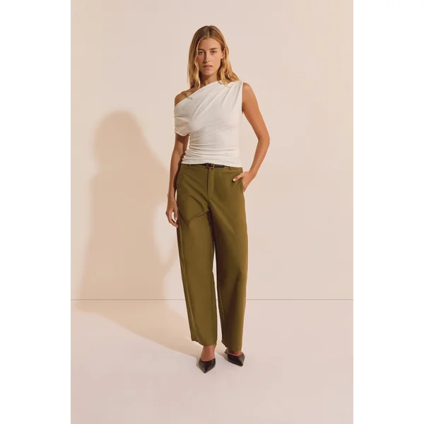 Pantalon barrel avec coton