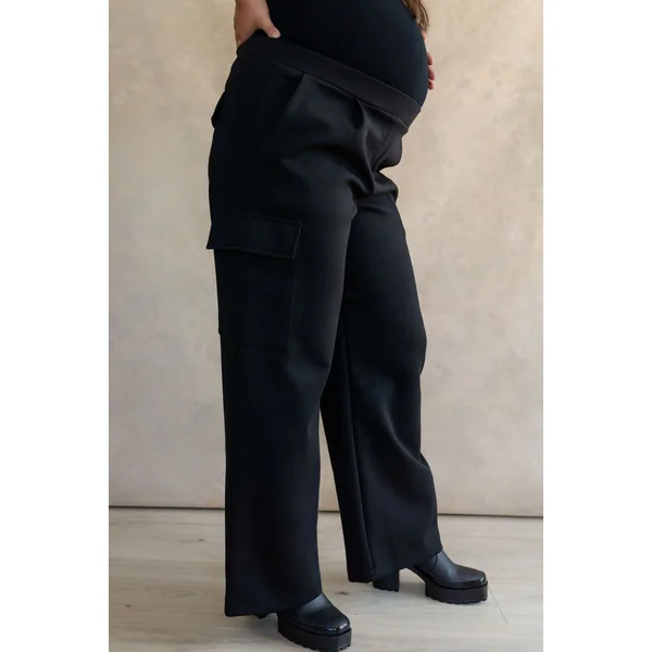 Pantalon cargo (à taille élastique) - noir