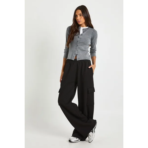 Pantalon De Jogging Cargo Taille Haute Coupe Large