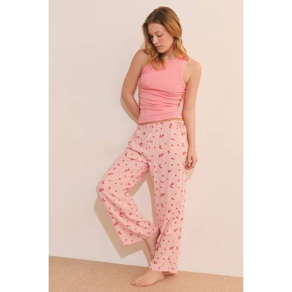 Pantalon de pyjama 7/8 à motifs tomates avec noeuds côté