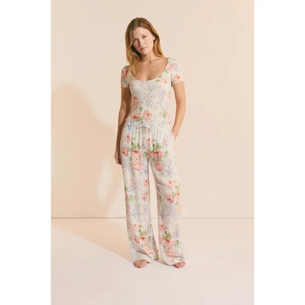 Pantalon de pyjama à motif fleuri