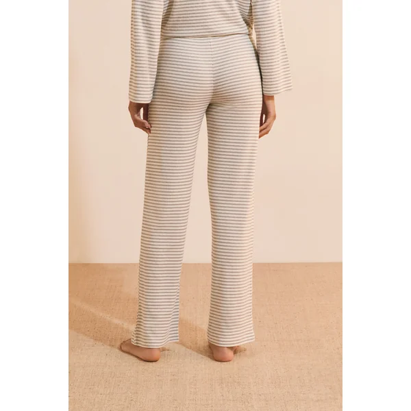 Pantalon de pyjama à rayures avec cordon de serrage