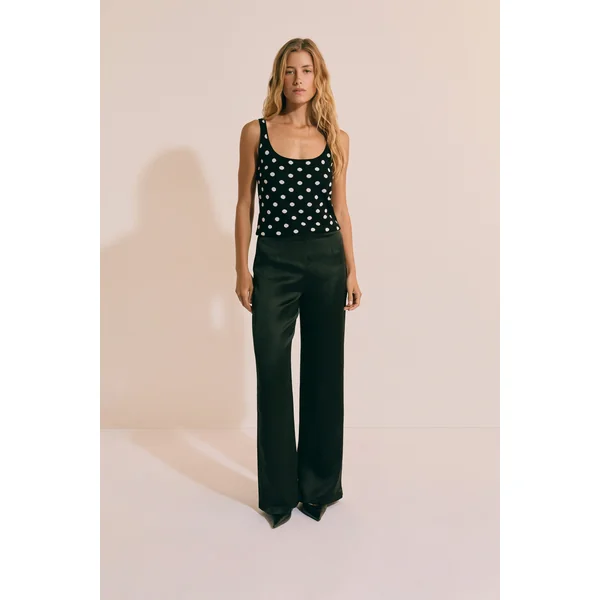 Pantalon droit satiné