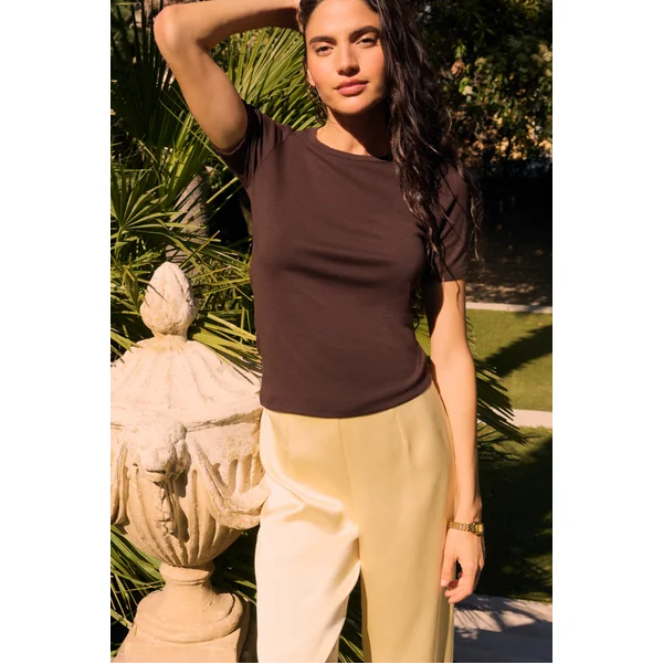 Pantalon droit satiné