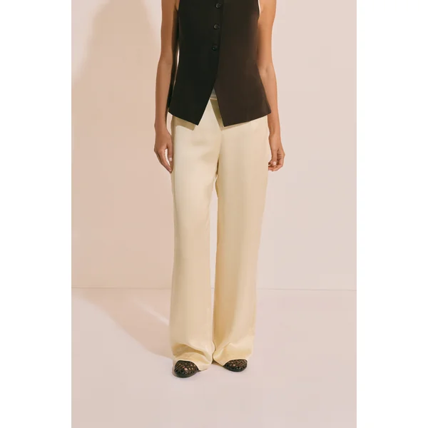 Pantalon droit satiné