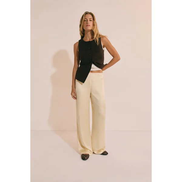 Pantalon droit satiné