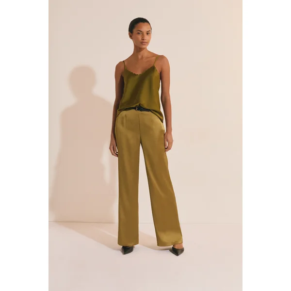 Pantalon droit satiné