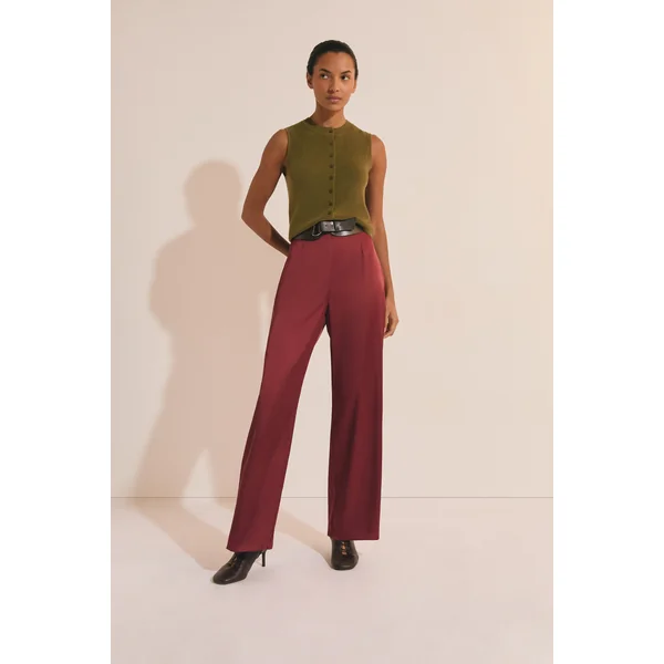 Pantalon droit satiné
