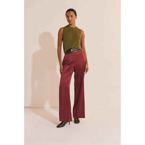 Pantalon droit satiné