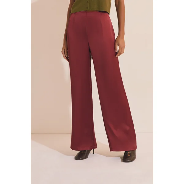 Pantalon droit satiné