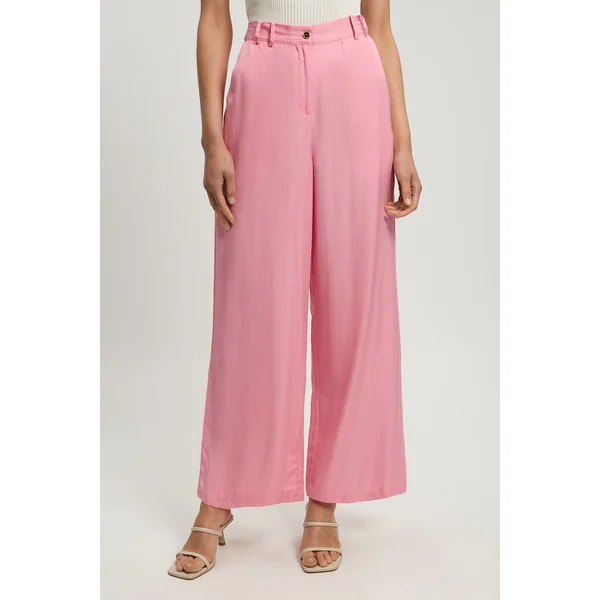 Pantalon droit tissé en viscose et lin premium