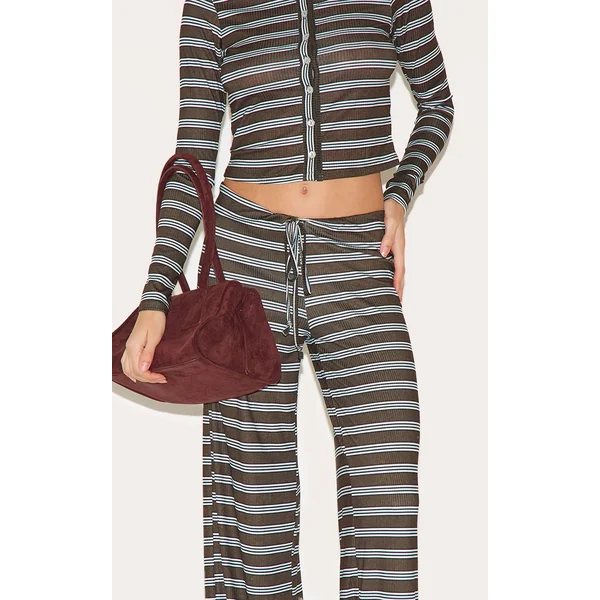Pantalon Droit À Fines Rayures