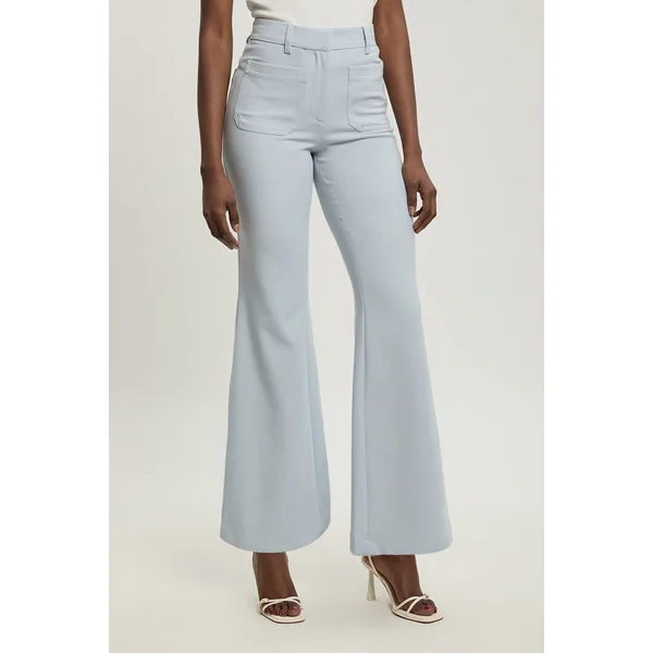Pantalon Droit À Poches En Tissu Stretch Compact