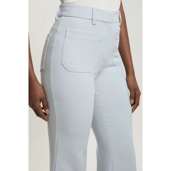 Pantalon Droit À Poches En Tissu Stretch Compact