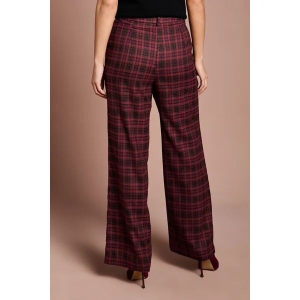 Pantalon Formel à Carreaux Premium Lisa Tan