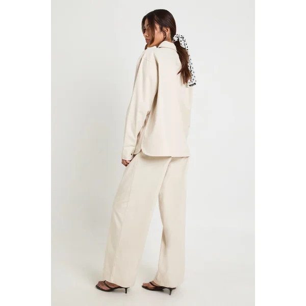 Pantalon Large Décontracté En Chambray