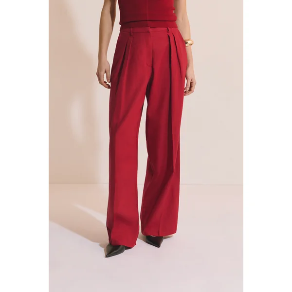 Pantalon large en lin mélangé