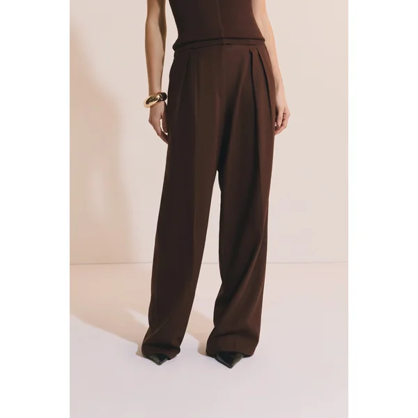 Pantalon large en lin mélangé
