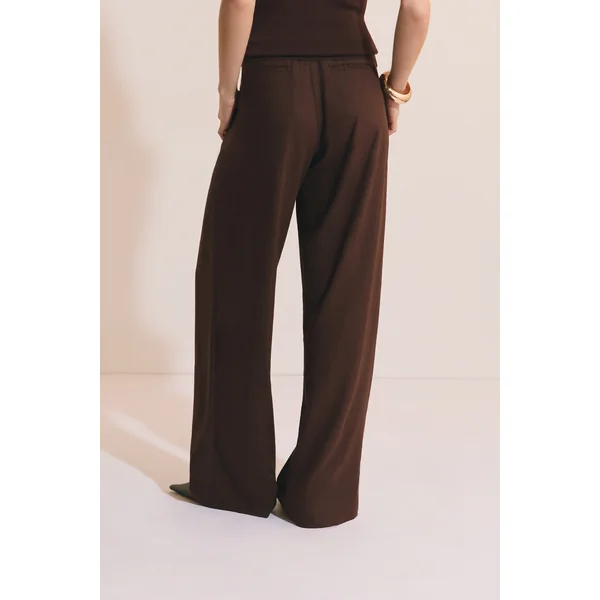 Pantalon large en lin mélangé
