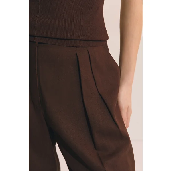 Pantalon large en lin mélangé