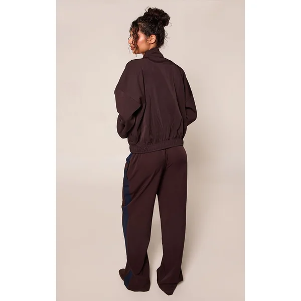 Pantalon Large En Tricot À Bandes Contrastées