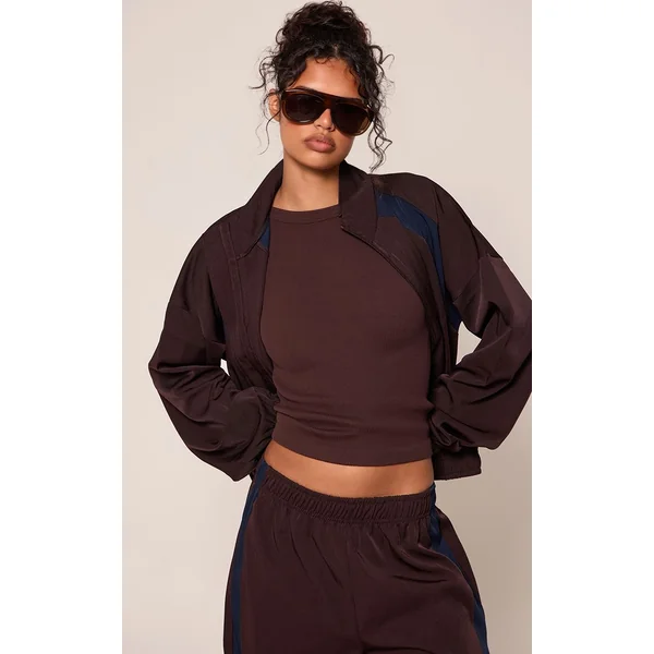 Pantalon Large En Tricot À Bandes Contrastées