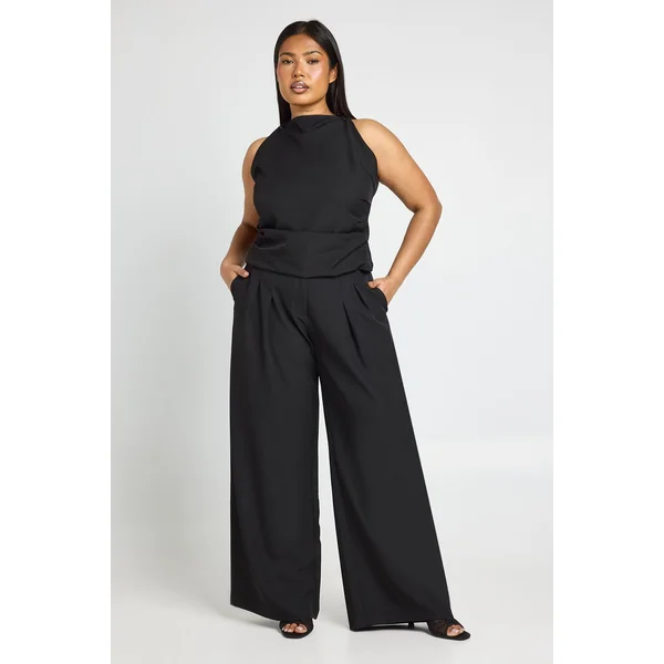 Pantalon Large Taille Haute Grande Taille