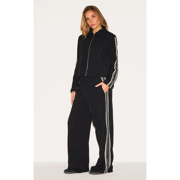 Pantalon Large Tissé À Bandes Latérales
