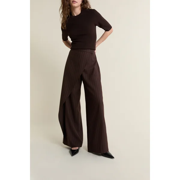 Pantalon large à rayures