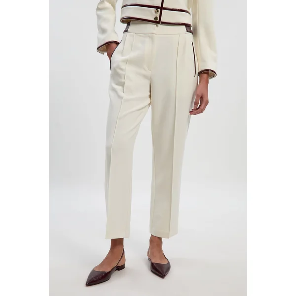 Pantalon Tailleur Slim à Jambe Étroite en Mélange synthétique Stretch Compact