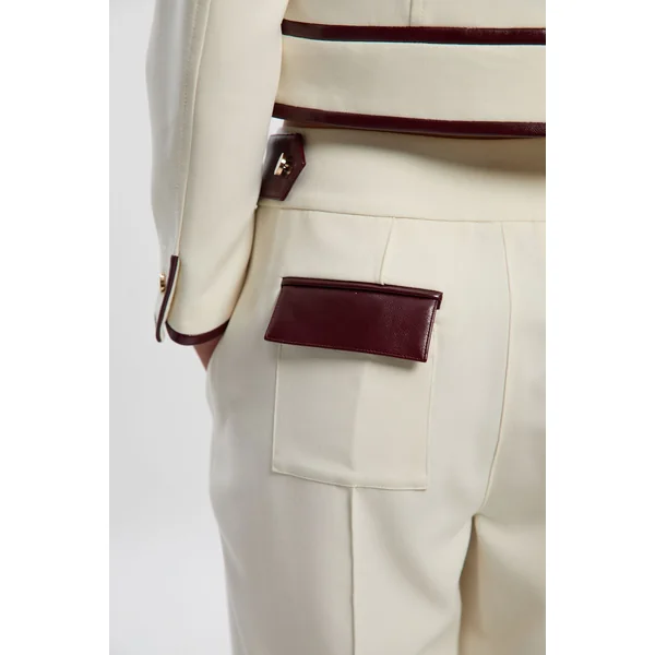 Pantalon Tailleur Slim à Jambe Étroite en Mélange synthétique Stretch Compact