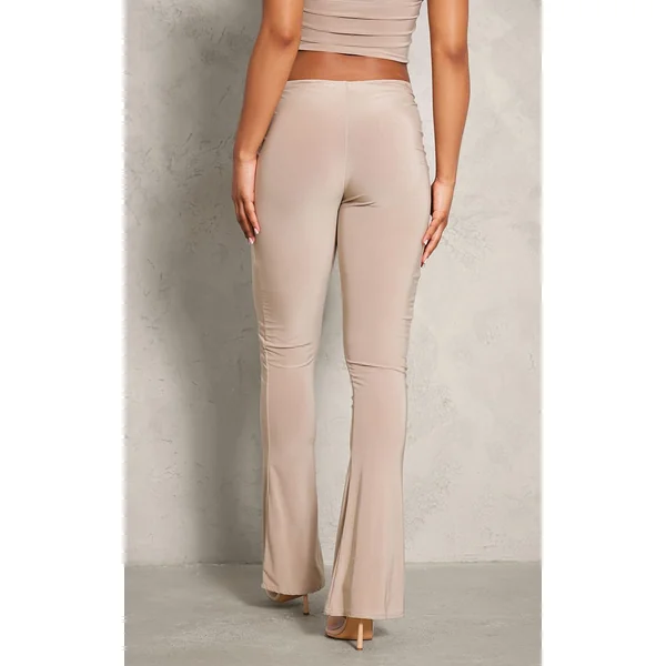 Pantalon Évasé Ajusté À Découpes Et Taille Repliable En Jersey Fluide