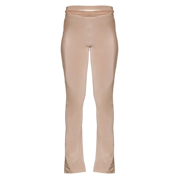 Pantalon Évasé Ajusté À Découpes Et Taille Repliable En Jersey Fluide