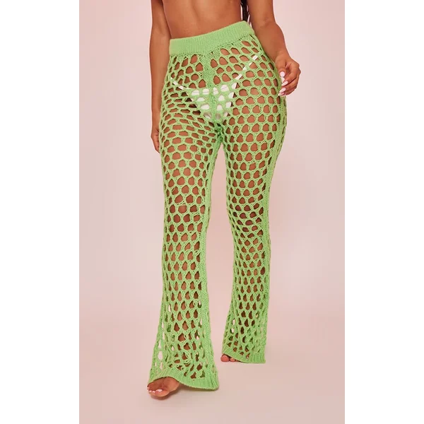 Pantalon Évasé En Maille Ajourée Petite
