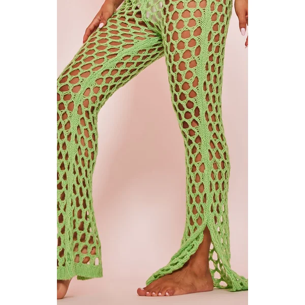 Pantalon Évasé En Maille Ajourée Petite