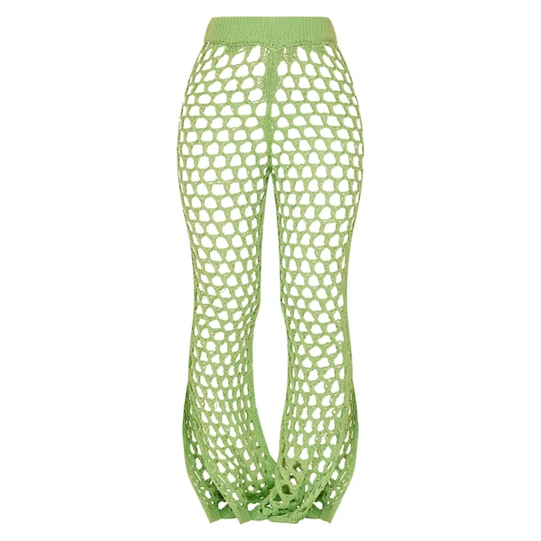 Pantalon Évasé En Maille Ajourée Petite