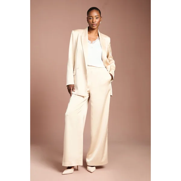 Pantalon Évasé en Satin