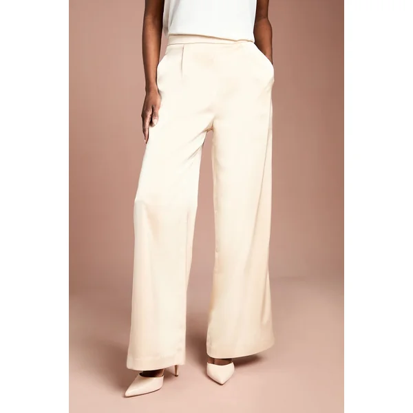 Pantalon Évasé en Satin