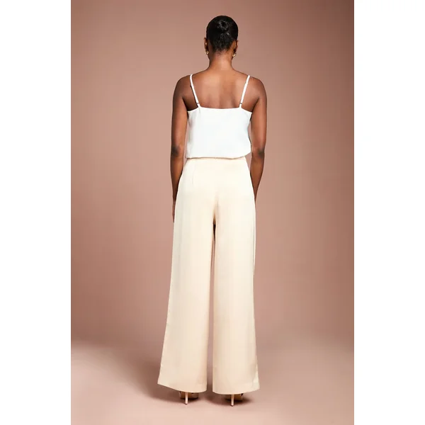 Pantalon Évasé en Satin