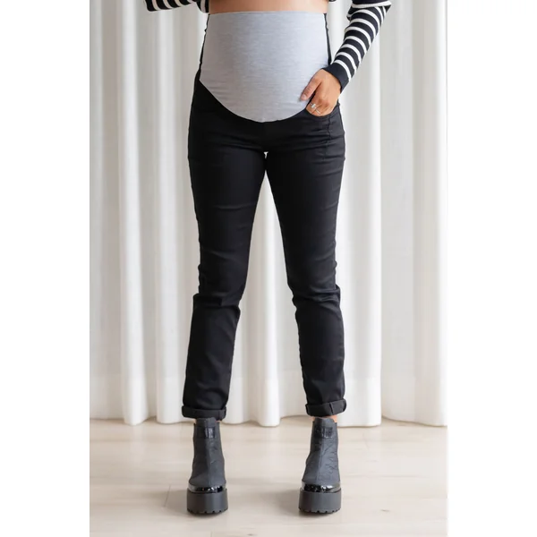 Pantalons extensible en twill - noir